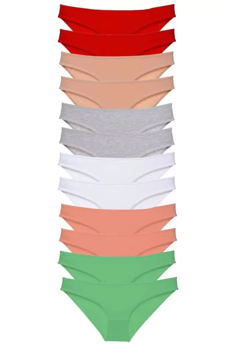 12 Adet Süper Eko Set Likralı Kadın Slip Külot Set 4