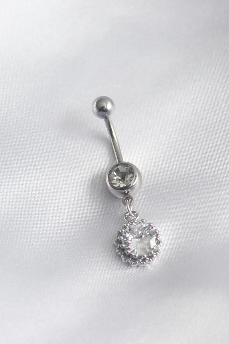 316L Cerrahi Çelik Zirkon Taşlı Sallantı Model Kadın Piercing