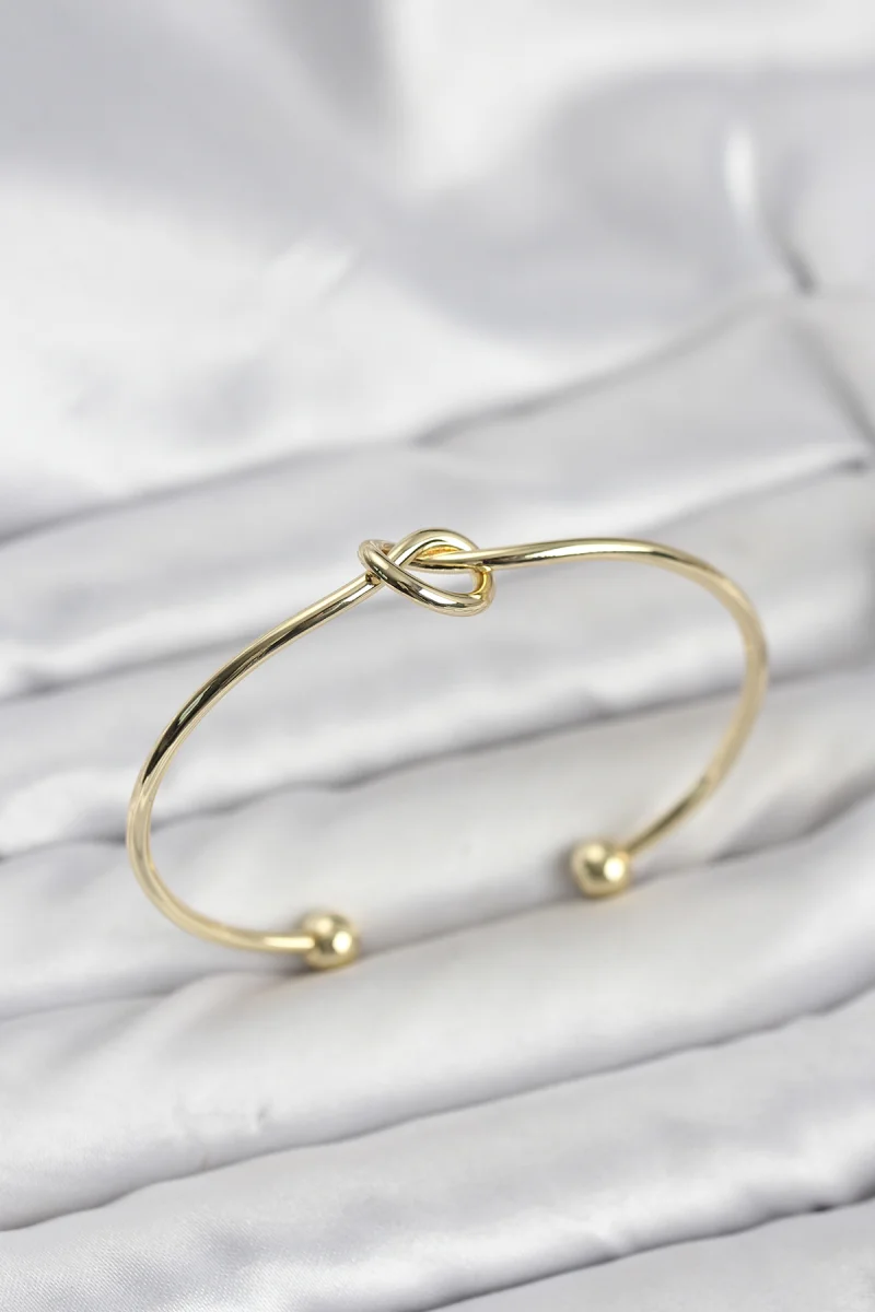 Düğüm Model Pirinç Gold Renk Kadın Bileklik