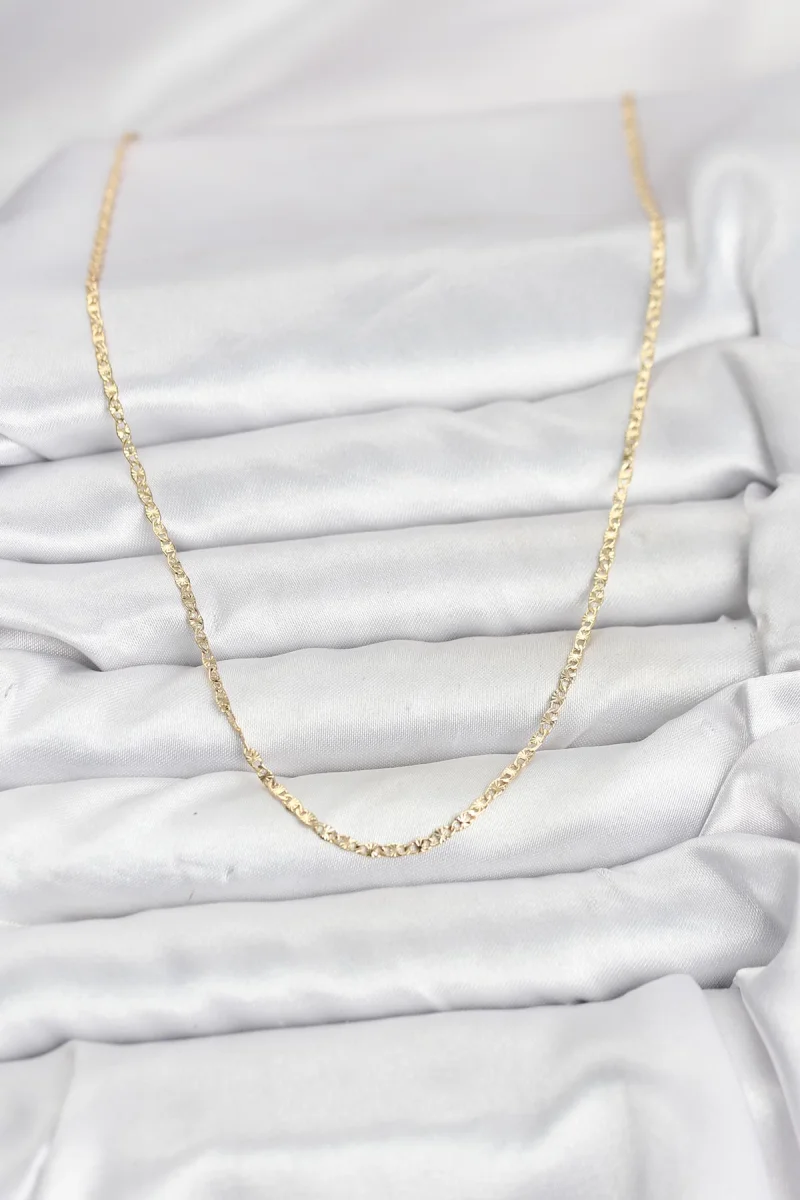 CM 14K Gold Renk Pirinç Lazer Model 60 cm Kadın Kolye