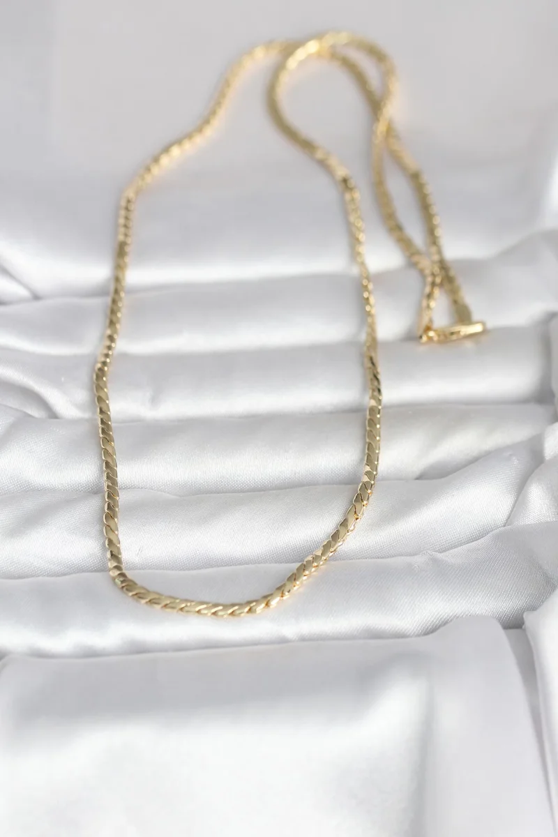 CM 14K Gold Renk Yassı Model 60 cm Kadın Kolye