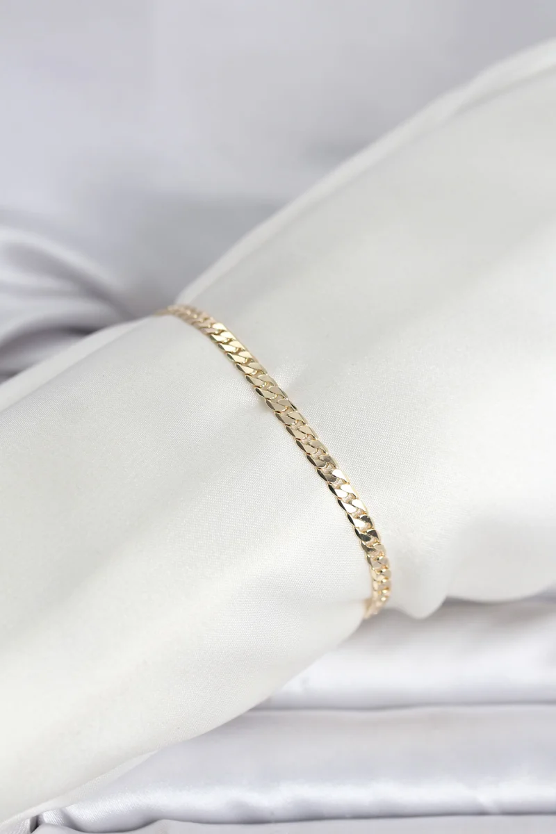 CM 14K Gold Renk Zincirli Model Kadın Bileklik