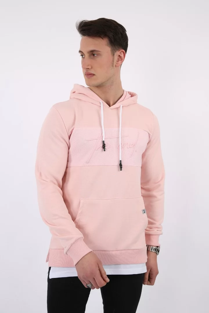 The End Baskılı Kapşonlu Kanguru Cepli Erkek Günlük Sweatshirt