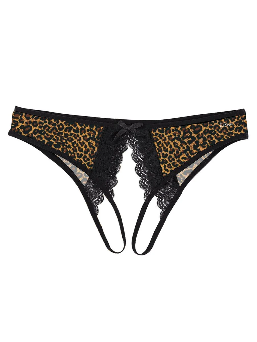 Ağı Açık Leopar Desenli Fantazi Bato Külot