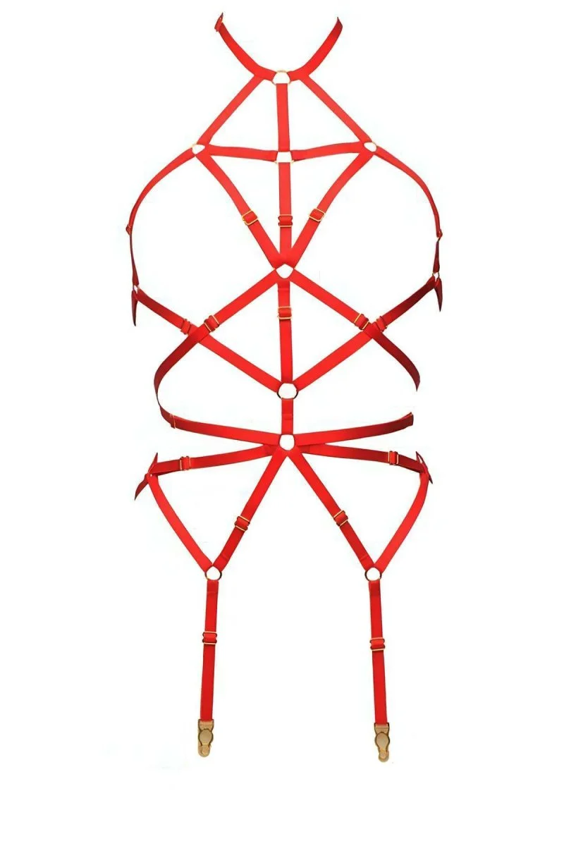Vücudu Saran Seksi Jartiyer Harness - Brf151