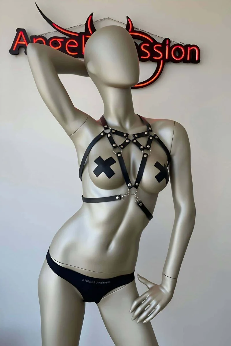 Fantazi Deri İç Giyim Seksi Göğüs Harness - Brf108