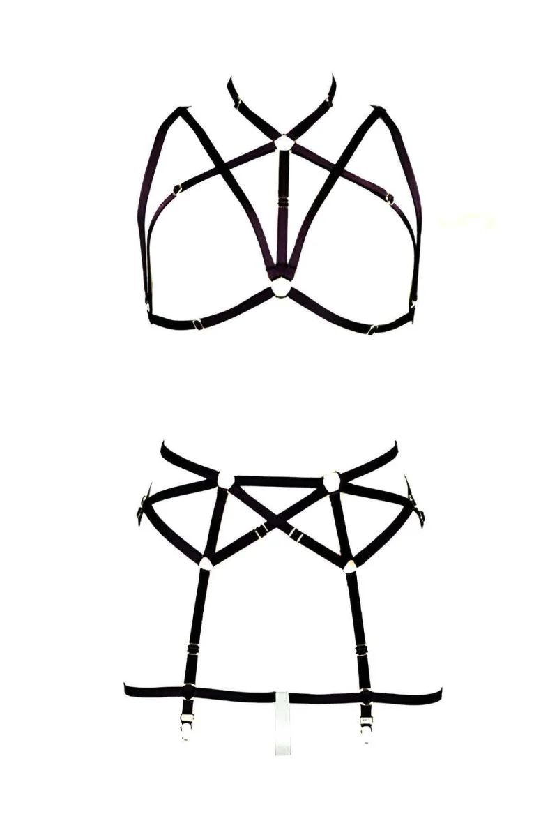 Göğüs Ve Jartiyer Kemerli Seksi Harness - Brf161