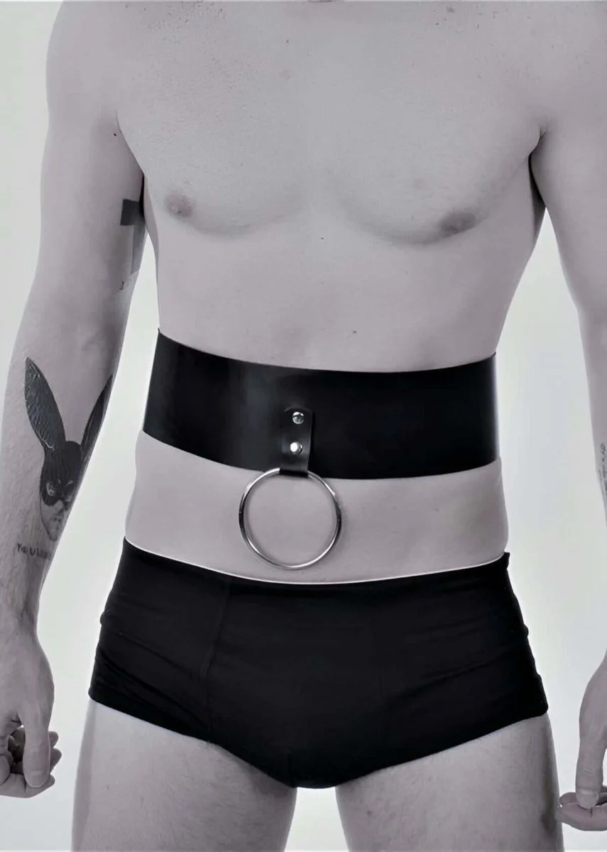 Halka Detaylı Seksi Erkek  Göbek Harness - Brfm36