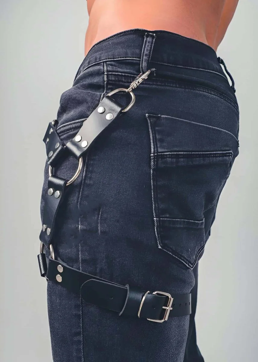 Bacağı Saran Seksi Deri Harness - Brfm51