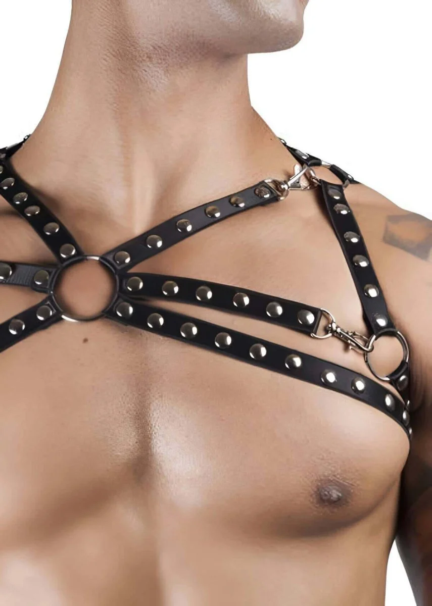 Zımba Detaylı Seksi Erkek  Üst Harness - Brfm66