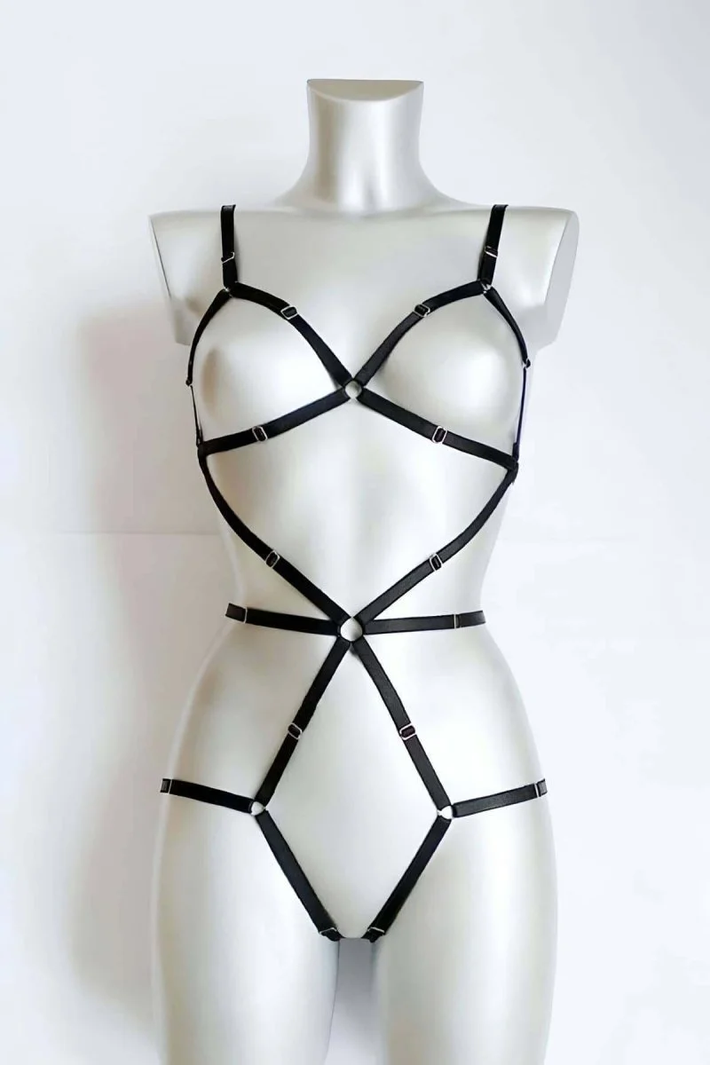 Vücudu Seksi Gösteren Lastik Harness - Brf371