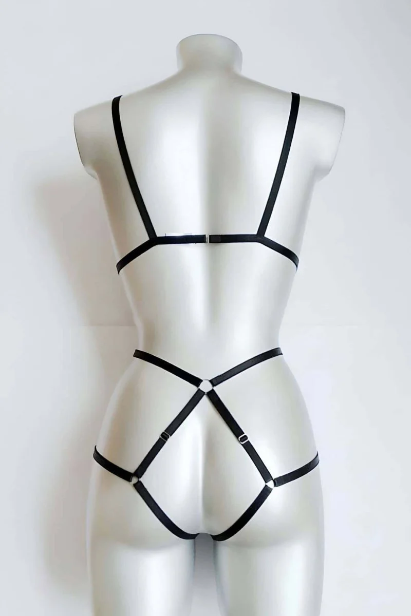 Vücudu Seksi Gösteren Lastik Harness - Brf371