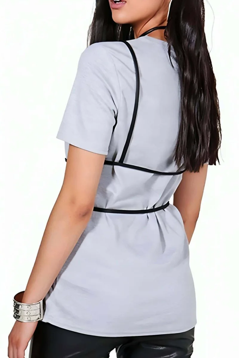 Halka Detaylı Şık Deri Harness - Brf184