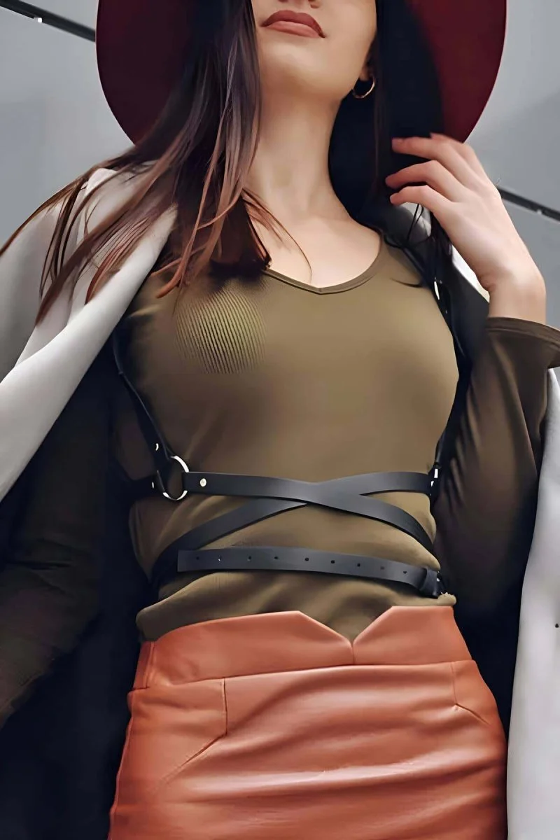 Beli Uzun Sarmalı Şık Harness - Brf172