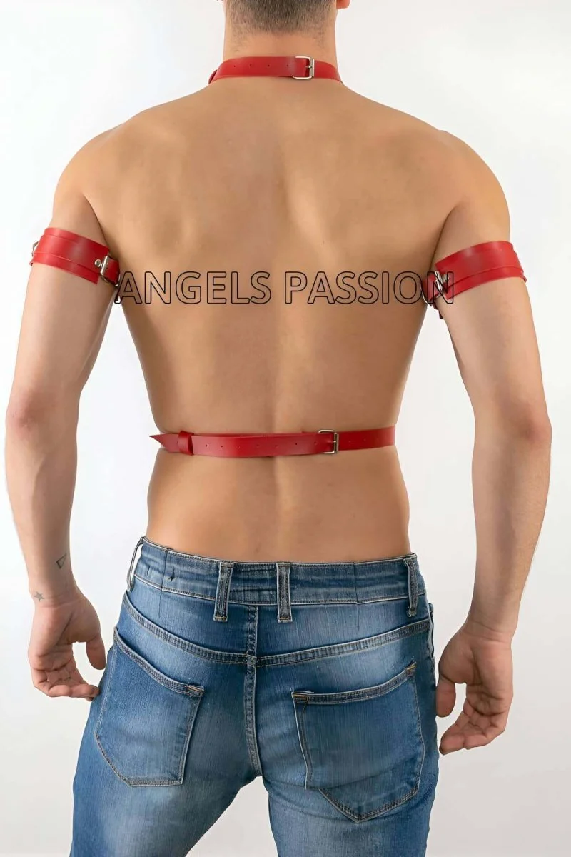 Pazu Harness Detaylı Seksi Erkek  Deri Harness Takım - Brfm15