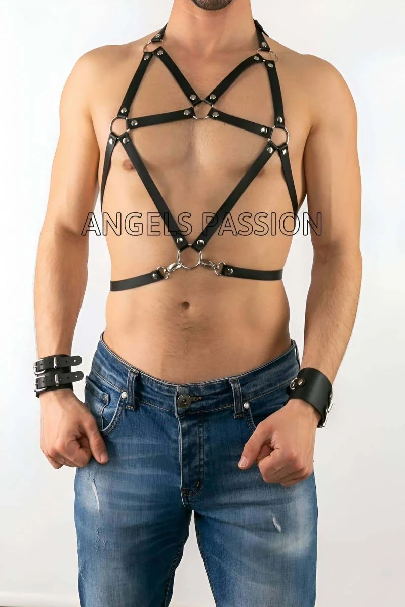 Deri Erkek  Göğüs Üzeri Harness - Brfm80