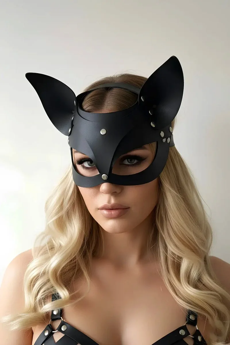 Deri Kedi Maske, Deri Maske, Maske Çeşitleri - Brf557