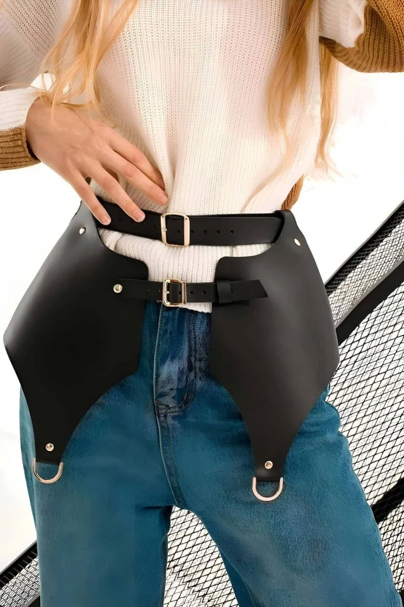Günlük Kullanıma Seksi Deri Etek Harness - Brf1119