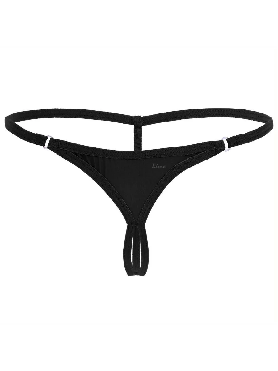 Halkalı Mini Siyah Kadın Fantazi G String
