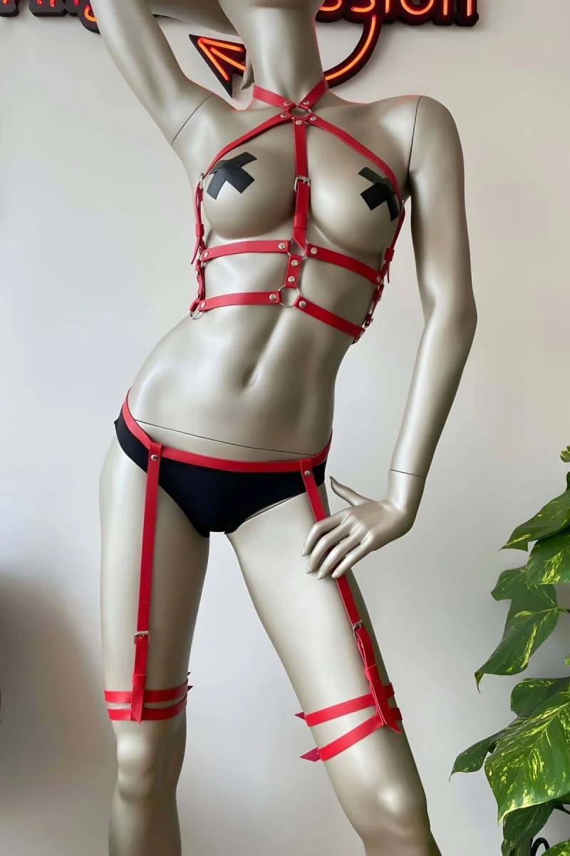 Ayarlanabilir Jartiyer Deri Harness Takım - Brf257