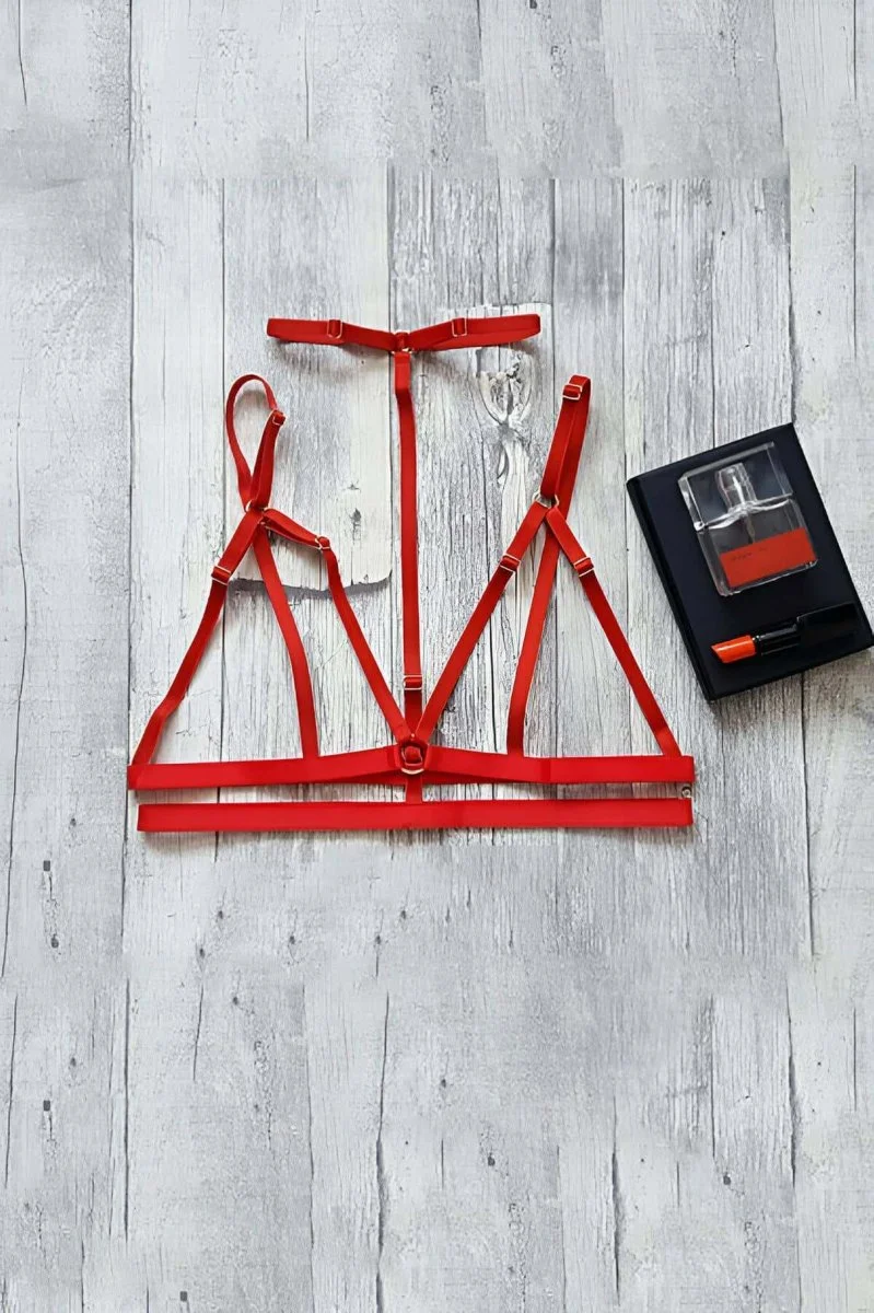 Şık Lastik Harness Sütyen - Brf143