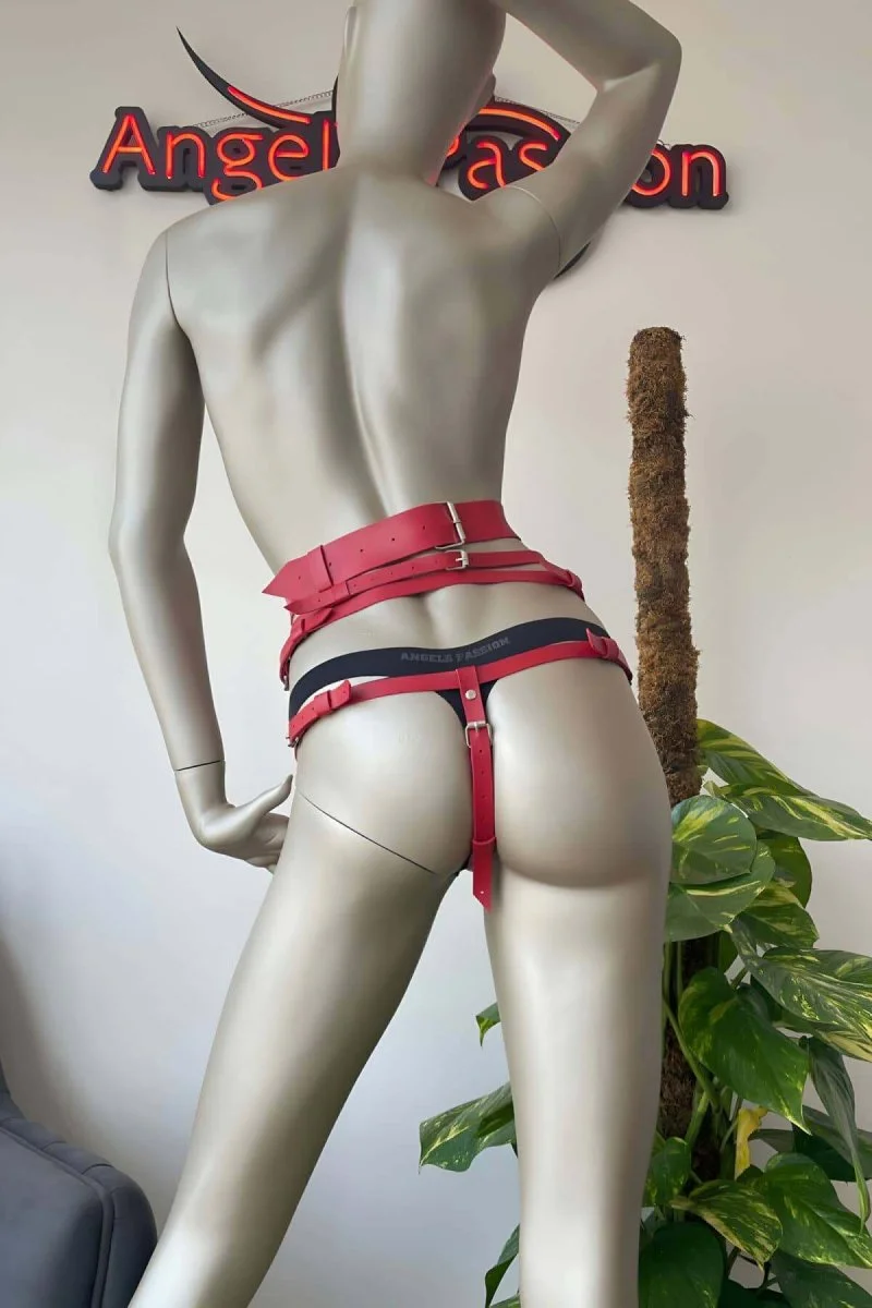 Püskül Detaylı Şık Kırmızı Harness