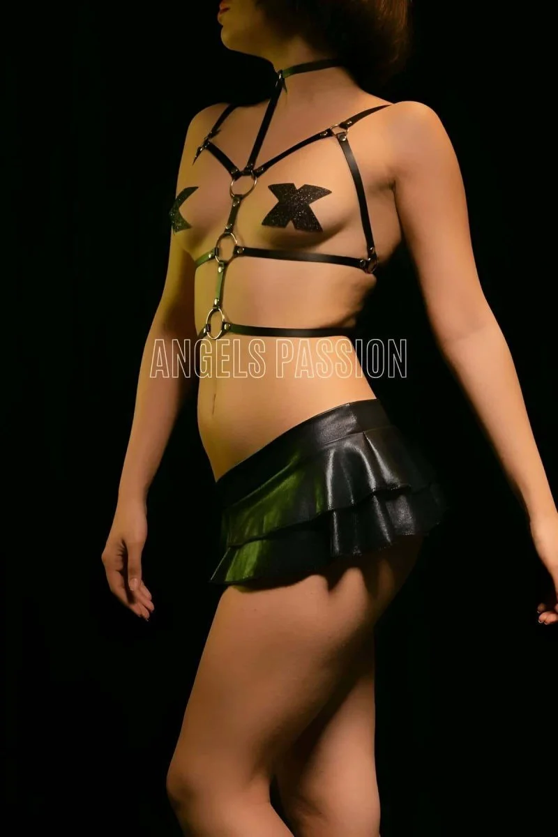 Deri Göğüs Üzeri Aksesuar, Seksi Deri Fantazi Giyim Göğüs Harness - Brf184