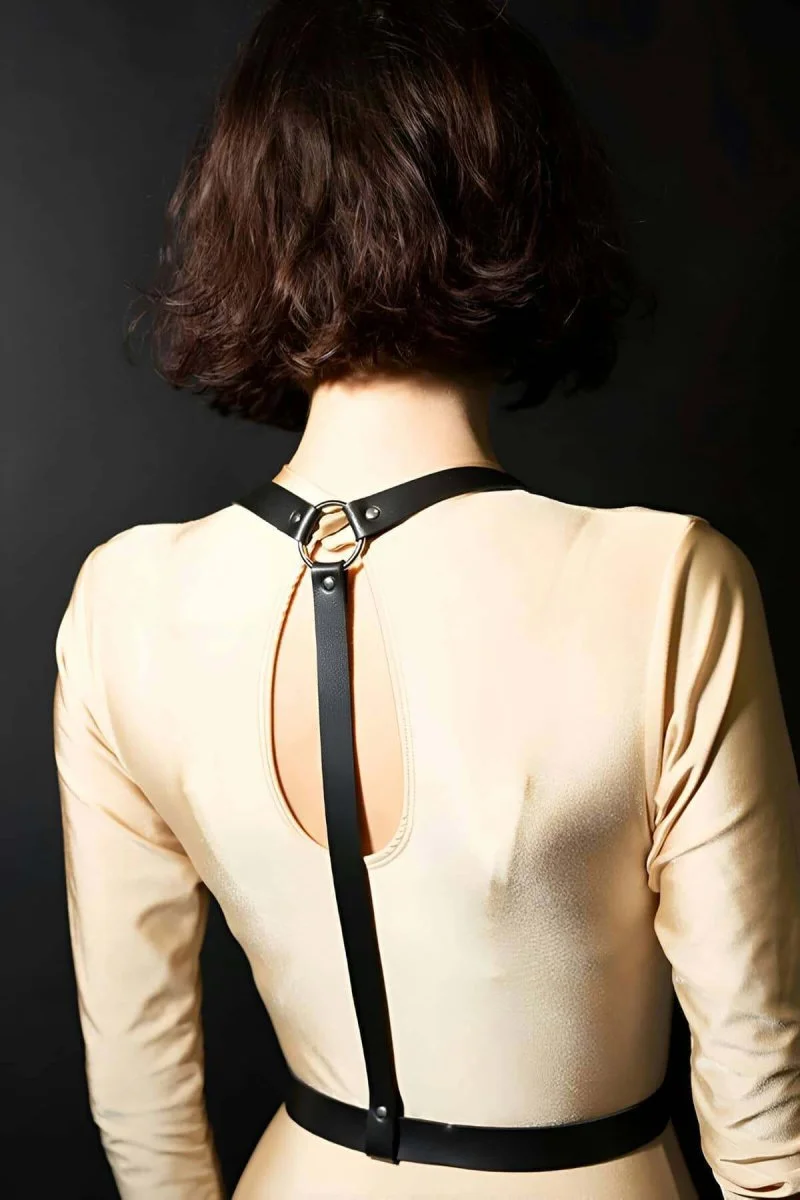 Göğüs Üzeri Deri Kemer, Şık Deri Harness Aksesuar - Brf599