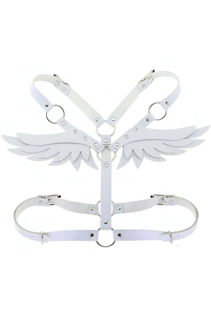 Deri Ve Melek Kanadı Detaylı Şık Harness - Brf642