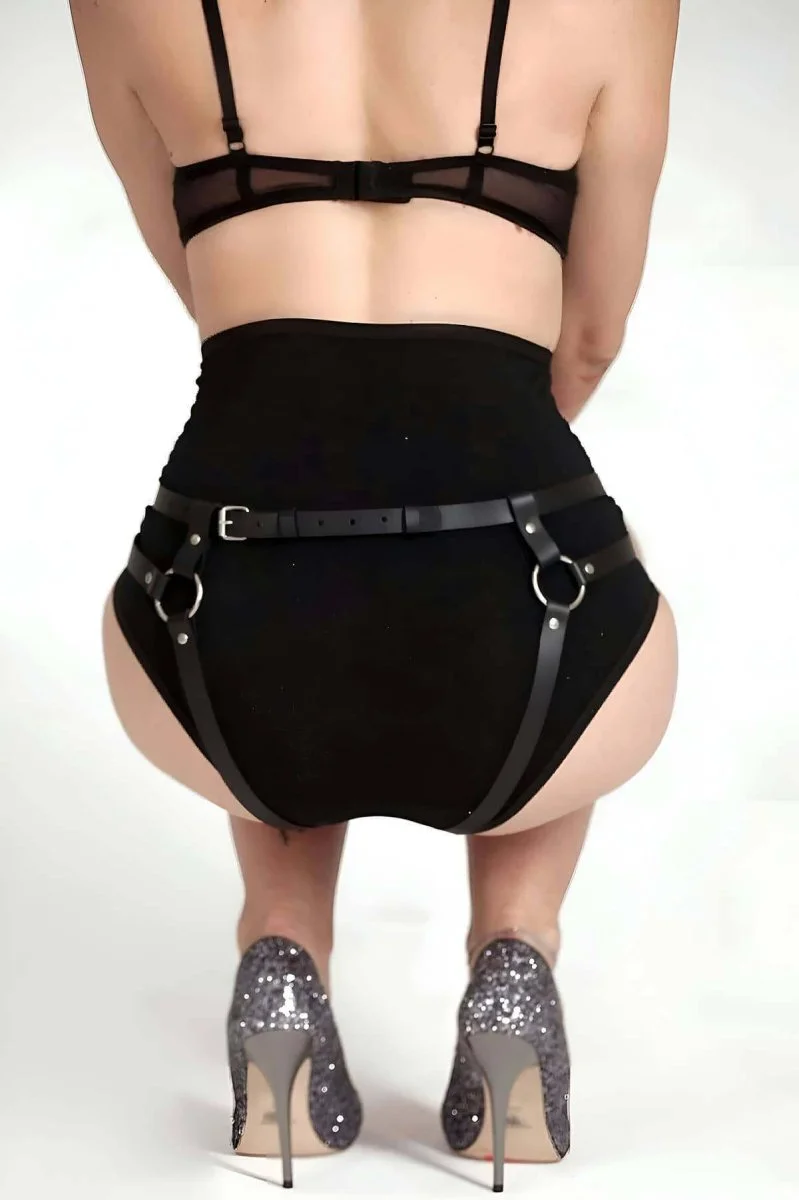 Fantezi Deri Külot, Seksi Deri Külot Harness - Brf889