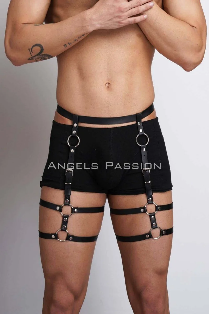 Deri Erkek  Bacak Harness, Erkek  Kot Üzeri Aksesuar - Brfm165