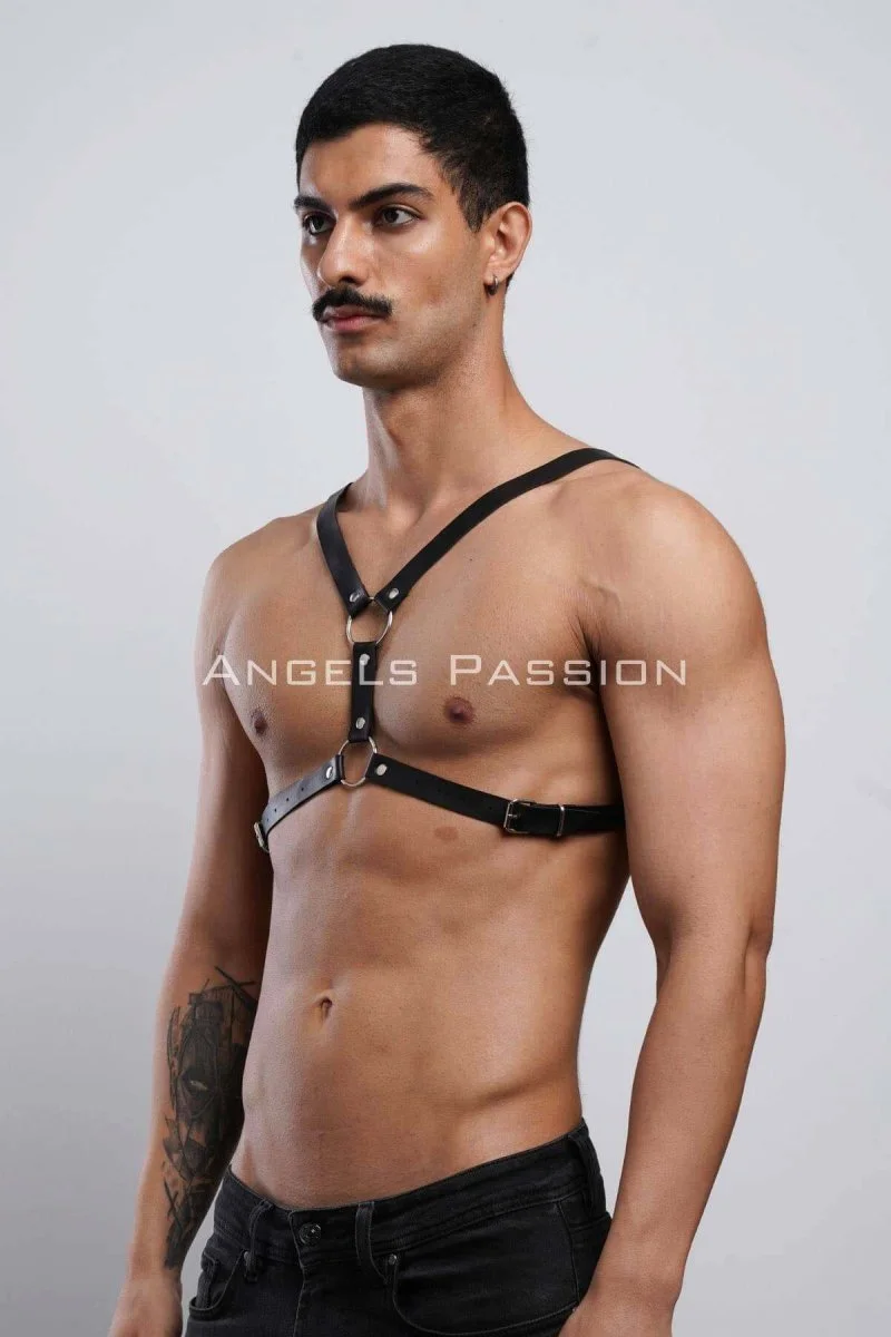 Erkek  Deri Göğüs Harness, Erkek  Fantazi Giyim, Clubwear, Partywear - Brfm44
