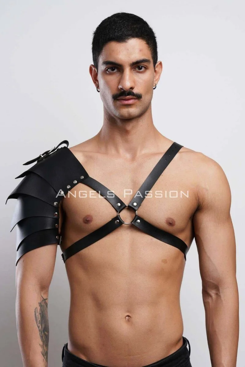 Gladyatör Harness, Tek Omuz Deri Harness, Cosplay Kostüm, Savaşçı Kostüm - Brfm154