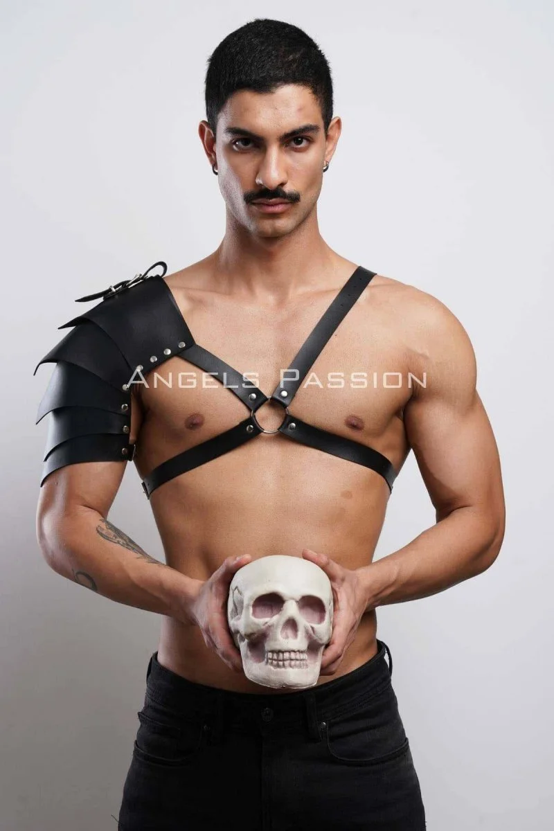 Gladyatör Harness, Tek Omuz Deri Harness, Cosplay Kostüm, Savaşçı Kostüm - Brfm154