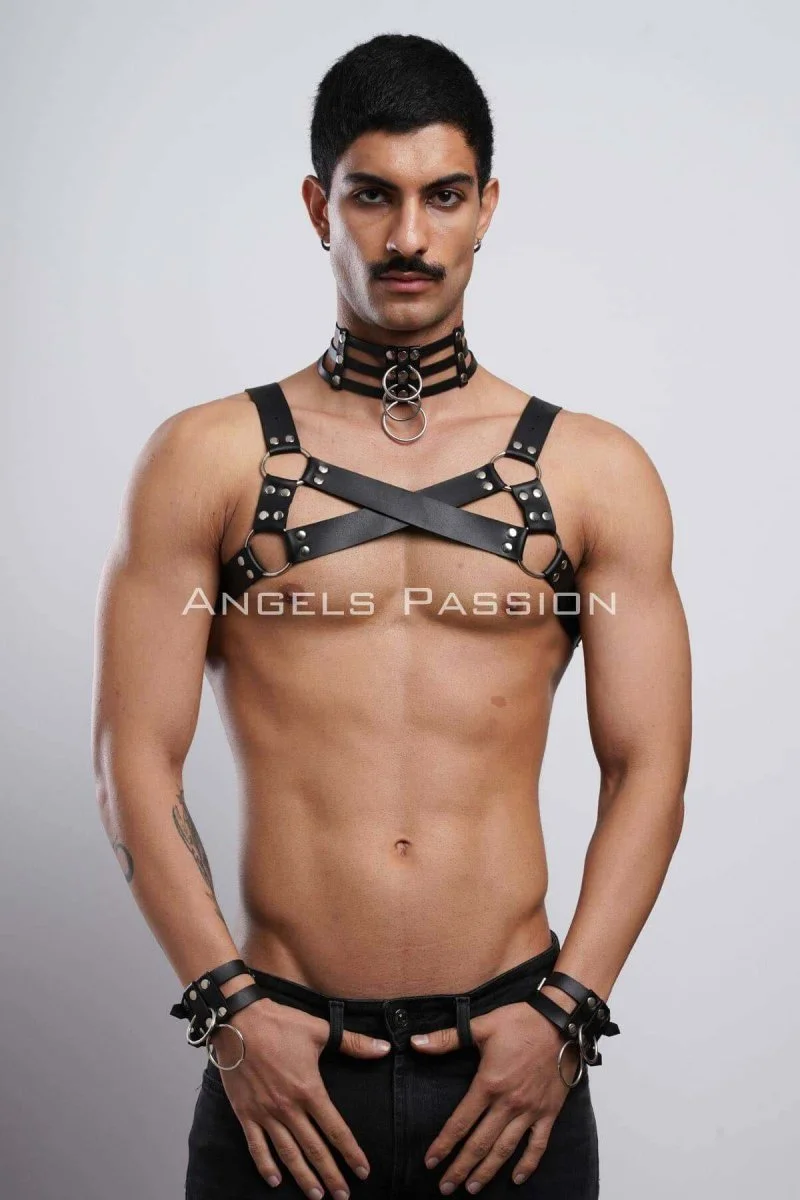 Gay Fantazi Giyim, Erkek  Partywear, Tecnowear, Erkek  Göğüs Harness- Brfm55