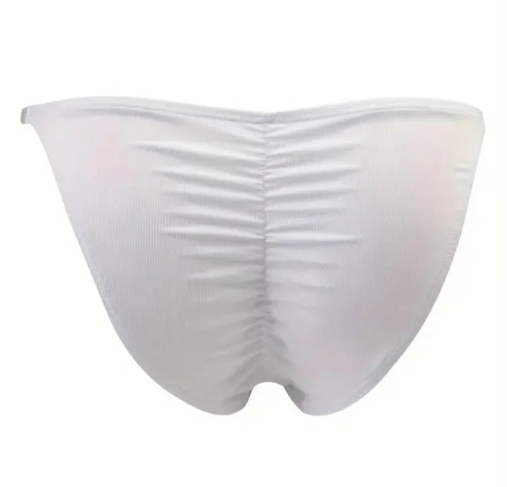 Erkek  Beyaz Büzgülü Slip İç Giyim