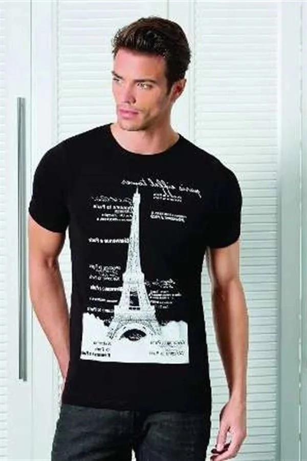 Berrak Kule Baskılı Erkek  T-shirt 1043
