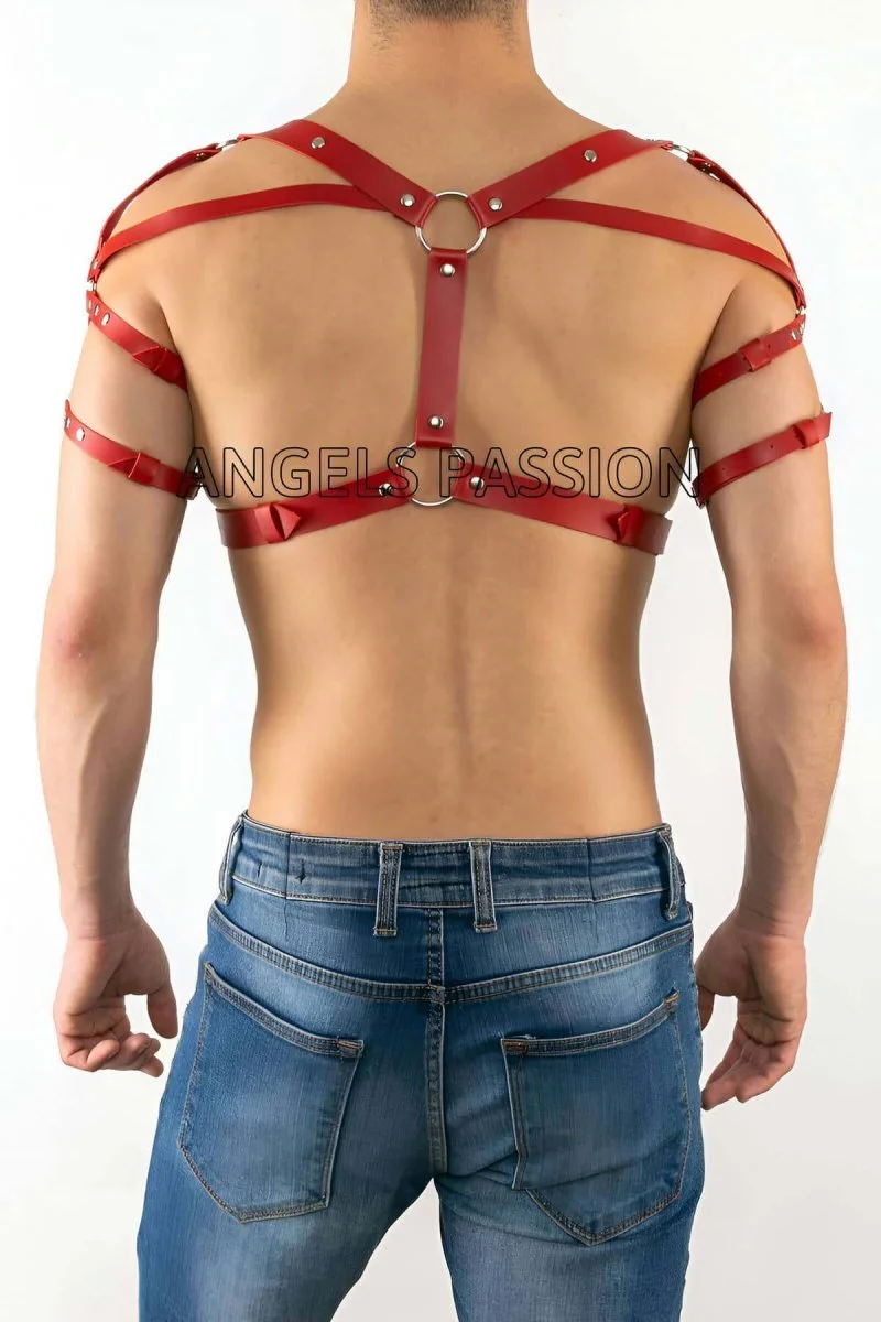 Deri Erkek  Göğüs, Omuz Harness, Erkek  Dansçı Giyim - Brfm6