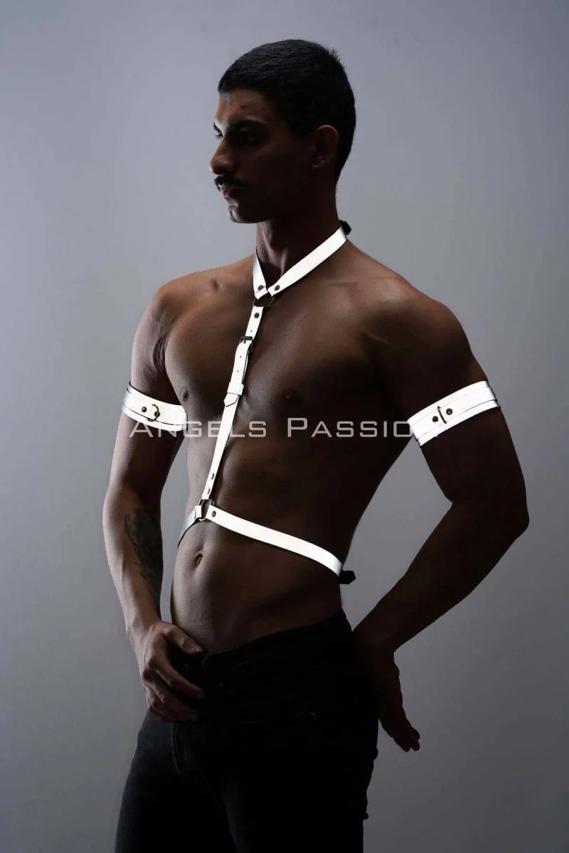 Reflektörlü Karanlıkta Yansıyan (reflektörlü) Erkek  Göğüs Ve Pazu Harness Takım - Brfm15