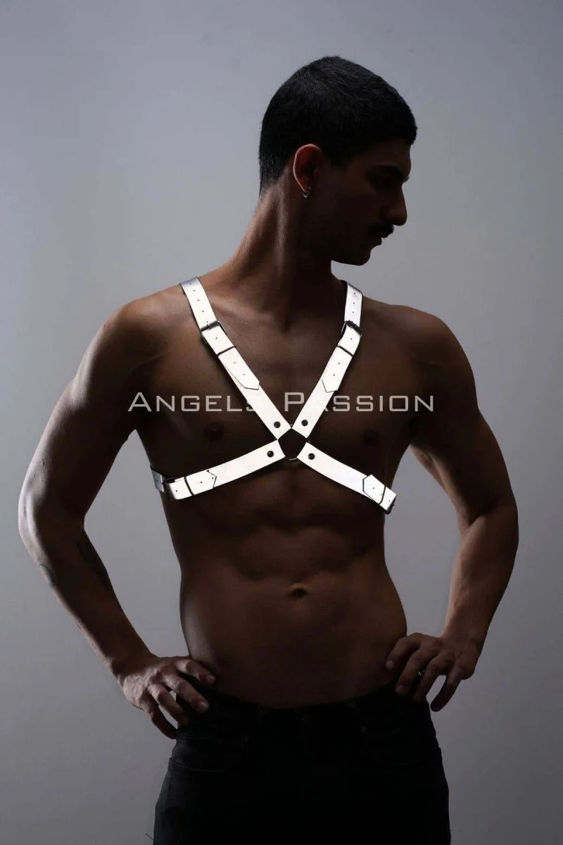Reflektörlü (karanlıkta Yansıyan) Erkek  Göğüs Harness, Erkek  Parti Giyim - Brfm43