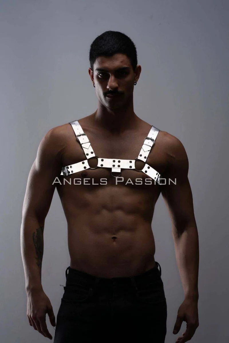 Karanlıkta Parlayan - Reflektörlü Erkek  Göğüs Harness, Erkek  Partywear - Brfm149