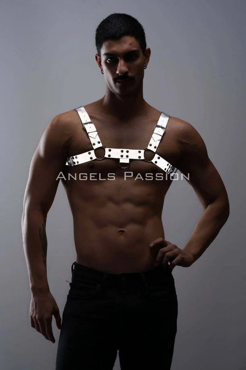 Karanlıkta Parlayan - Reflektörlü Erkek  Göğüs Harness, Erkek  Partywear - Brfm149