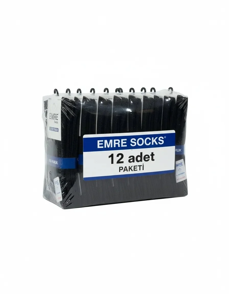 Emre Erkek  Dikişsiz Çorap 100% Pamuk - 12 Adet