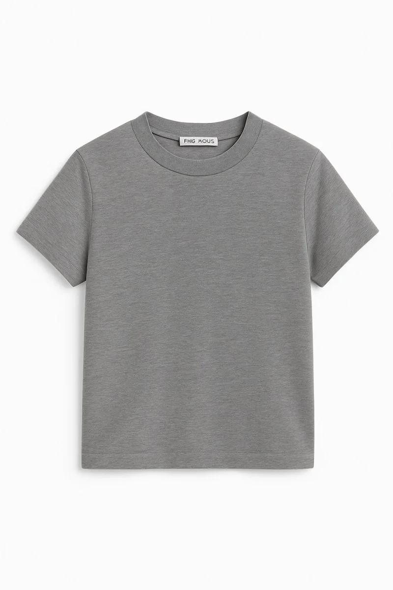 Crop Kısakollu Body Gri Renk