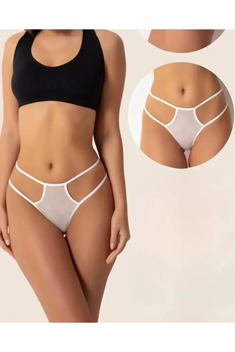 Fantazi Beyaz Seksi Tül Kadın String - Fantezi Tanga