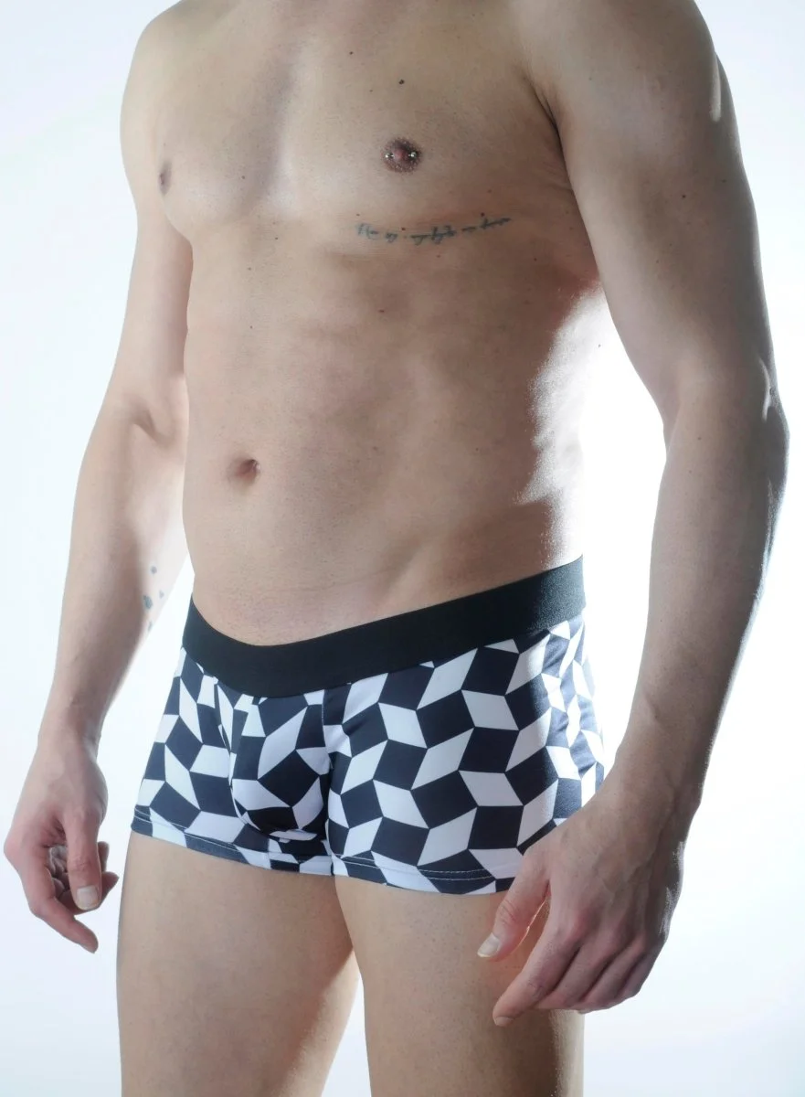 Erkek 3d Küp Desenli Boxer