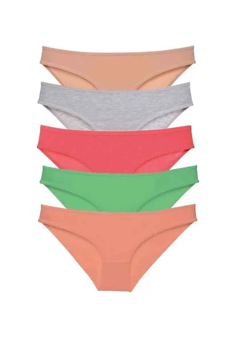 5 Adet Eko Set Likralı Kadın Slip Külot Soft Renkler