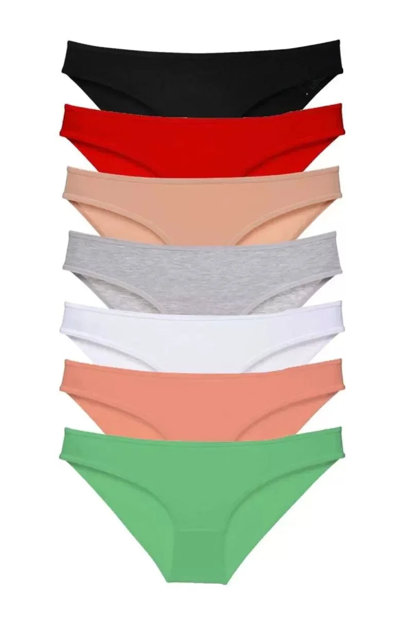 7 Adet Süper Eko Set Likralı Kadın Slip Külot Set 1