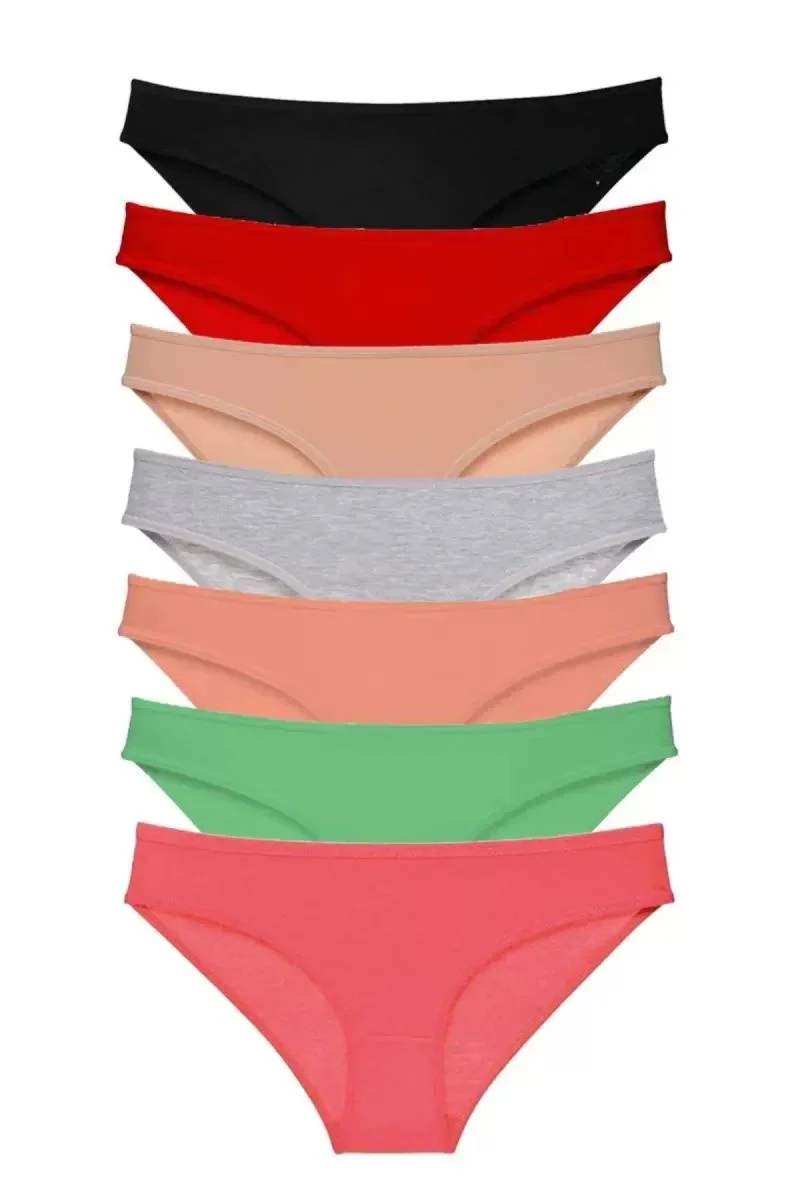 7 Adet Süper Eko Set Likralı Kadın Slip Külot Set 4