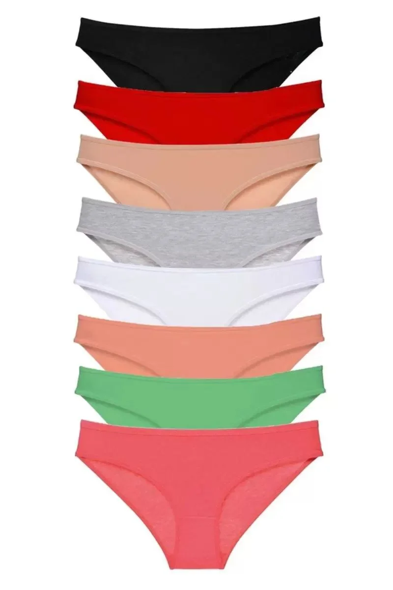 8 Adet Süper Eko Set Likralı Kadın Slip Külot Set 1